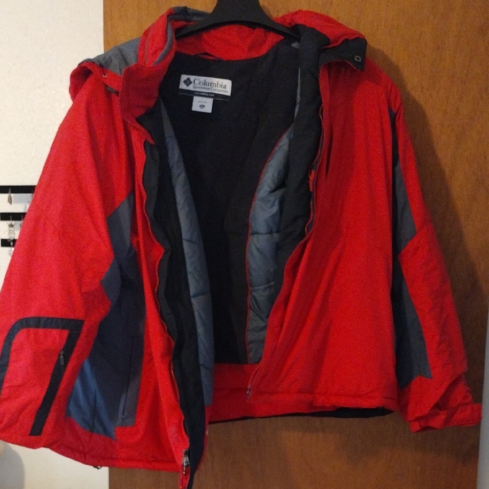 Columbia Vibrant Red and Charcoal Jacket
